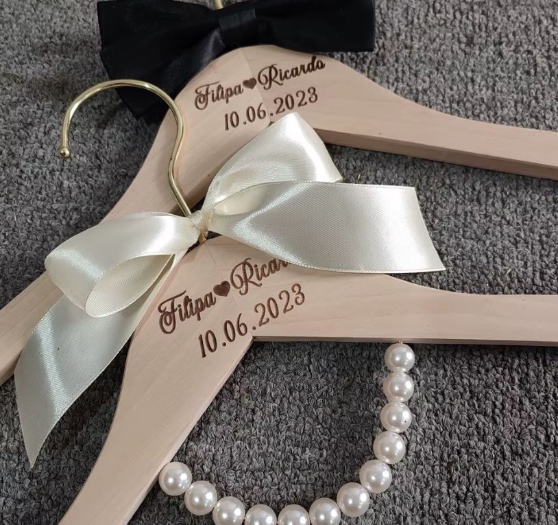 Bride & Groom Wooden Hanger