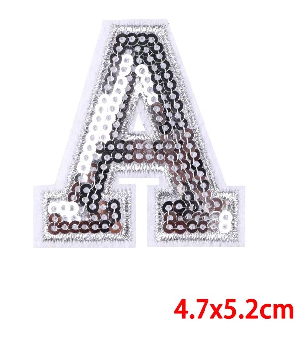 Iron On Silver Sequin Alphabet