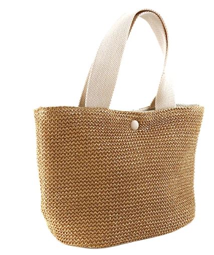 Top Handle Small Straw Bag