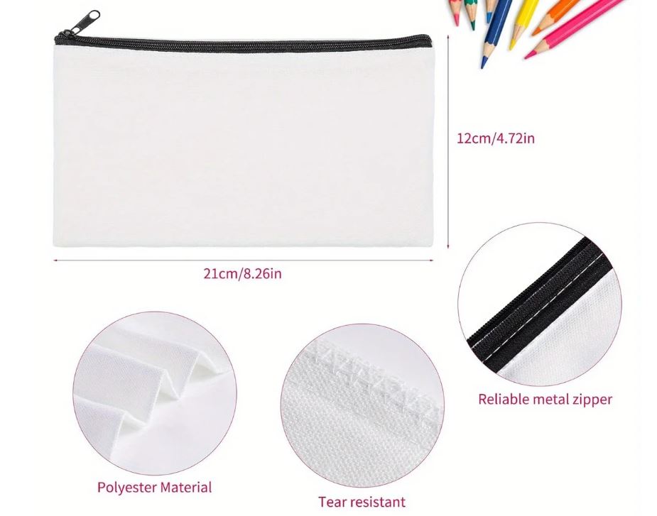 10 Pack Sublimation Cosmetic Bag