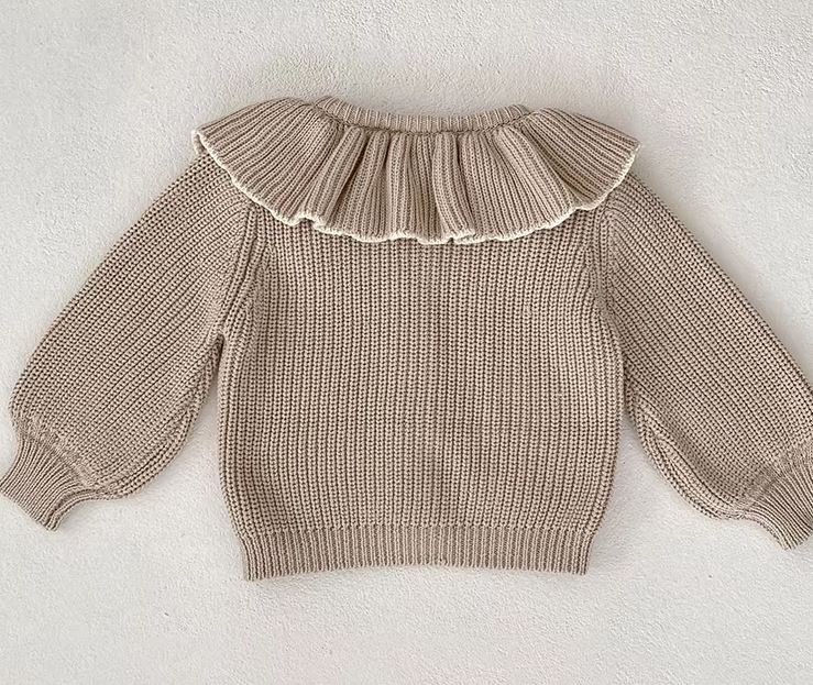 Large Collar Knitted Cardigan