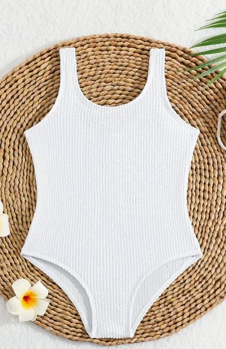 Girls Textured Swimsuit
