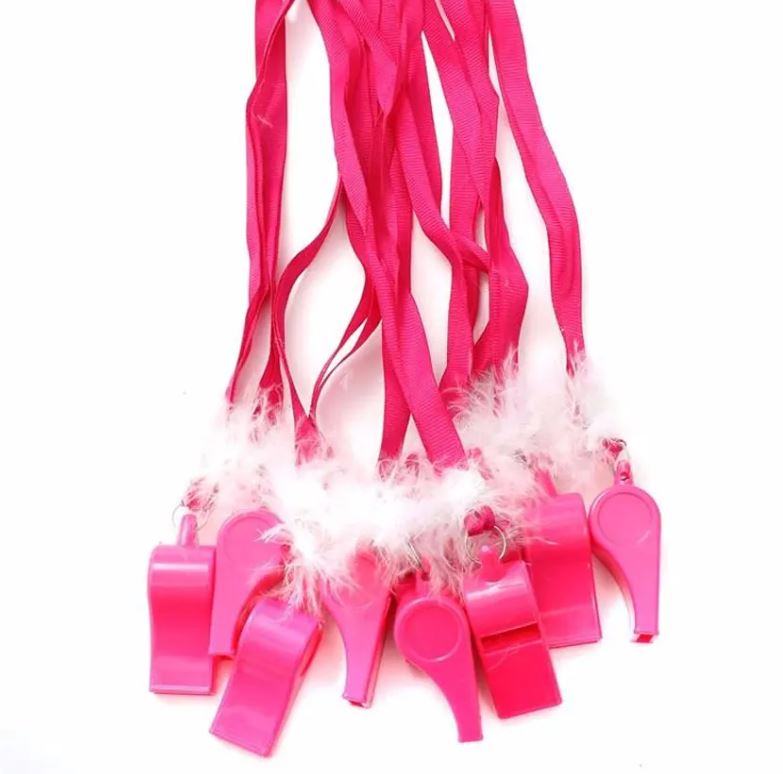 10 Pink Whistles