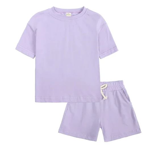 Kids Tales Plain Colour Short Set - 2