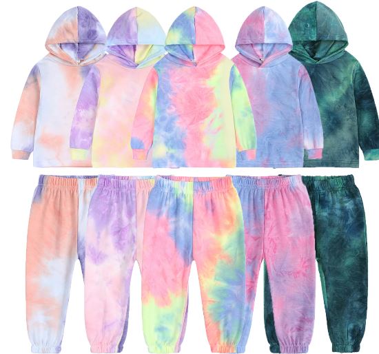 Kids Tales Hooded Tie Dye Lounge Sets