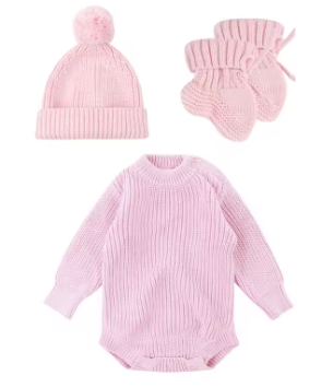 3pcs Newborn Knitted Set