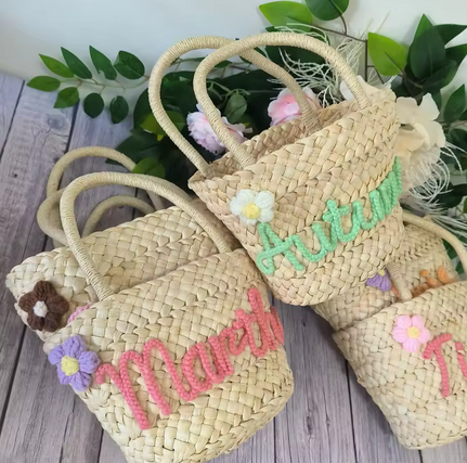 Personalised Straw Tote Bag