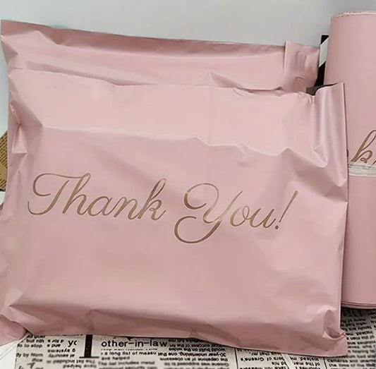 Pink Thank you Post Bag