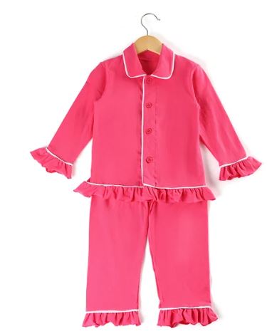 Girls Pink Cotton Pyjama Set