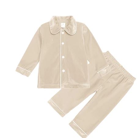 Kids Tales Boys Beige Velour Pyjama