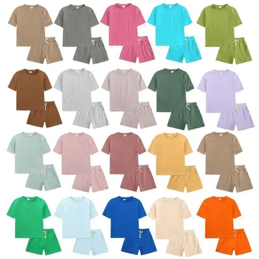 Kids Tales Plain Colour Short Set - 2