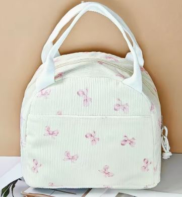 Bow Corduroy Lunch Bag