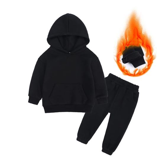 Thick hooded Tracksuit with front pocket detail