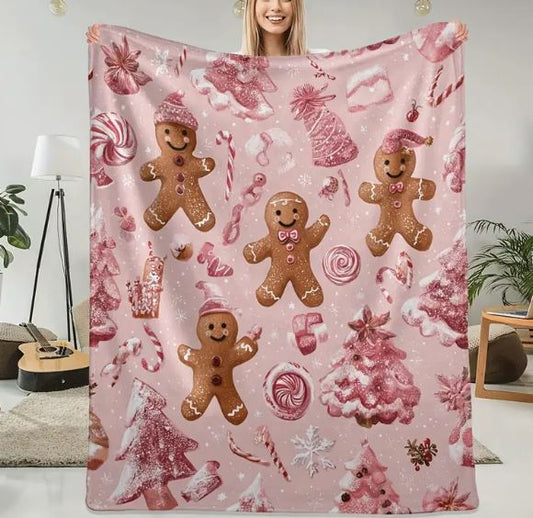 Pink Gingerbread Man & Candy Cane