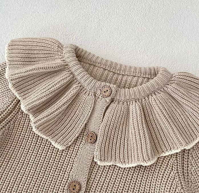 Large Collar Knitted Cardigan