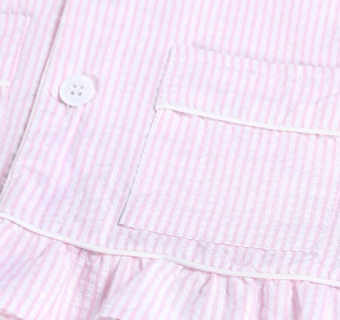 Girls Pink Strip Pyjama