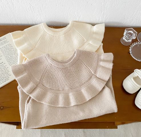 Knitted Romper with frill