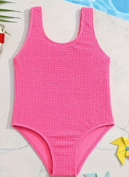 Girls Textured Swimsuit