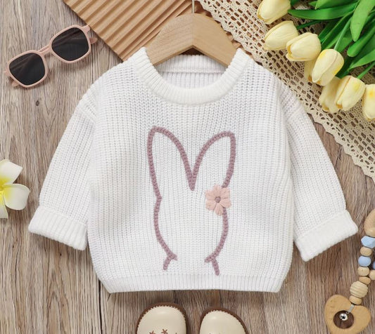 White Knitted Rabbit Jumper