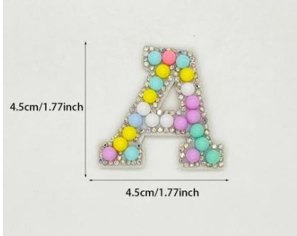 Iron On Multi Coloured Pearl Alphabet