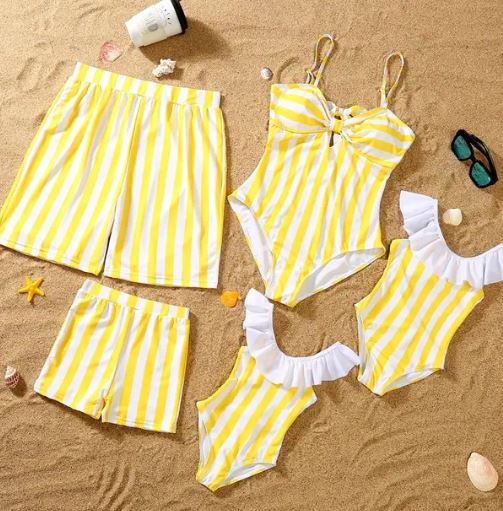 Yellow Strip Family Swim Set