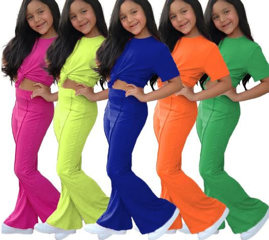 Kids Tales Ribbed Flare Lounge Set