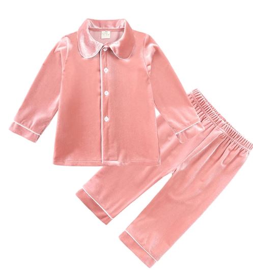 Kids Tales Boys Pink Velour Pyjama
