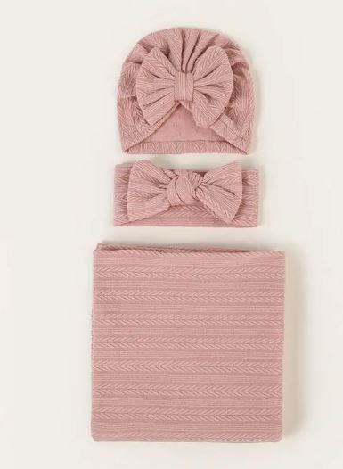 Baby Blanket, Hat and Headband set