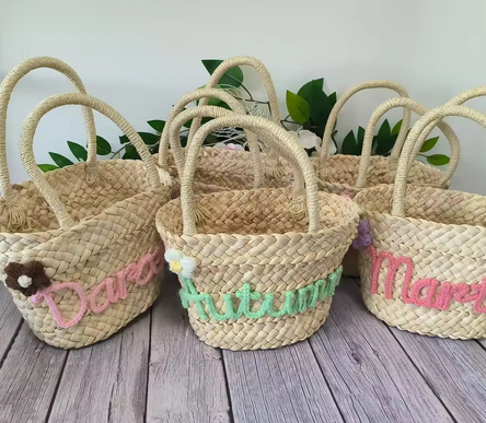 Personalised Straw Tote Bag