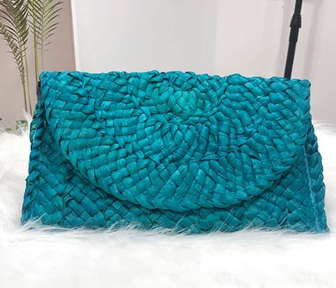 Colourful Straw Clutch Bag