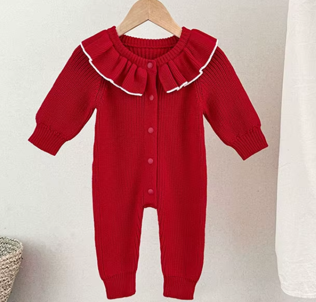 Knitted Collar Romper