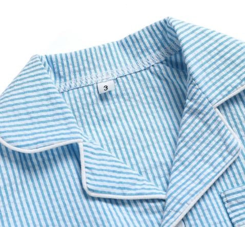 Boys Blue Strip Pyjama- Long