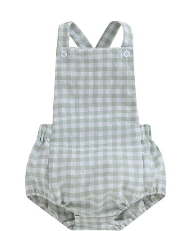 Plaid Unisex Romper
