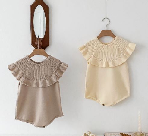 Knitted Romper with frill
