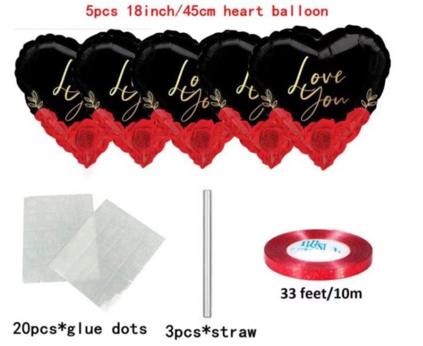 5 Piece Valentine Balloon Set