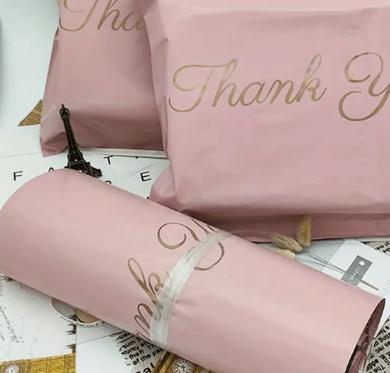 Pink Thank you Post Bag