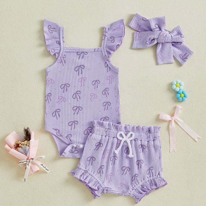 Bow Ribbed 3 Piece Set