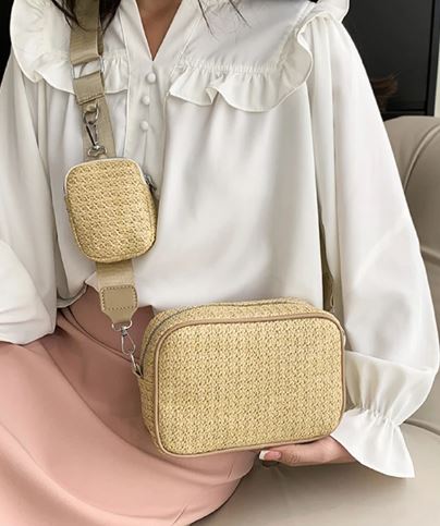 Crossover Straw Bag
