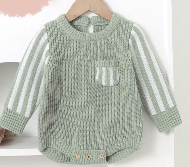 Knitted Romper with Pockets