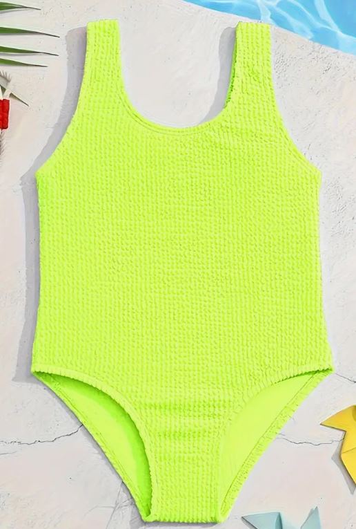 Girls Textured Swimsuit