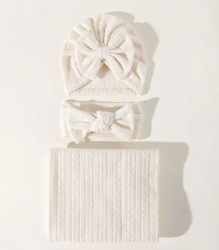 Baby Blanket, Hat and Headband set