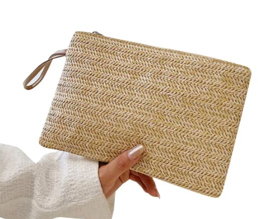 Straw Small Clutch Bag