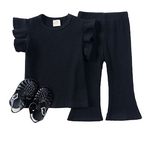 Kids Tales Girls Ribbed Frill Set