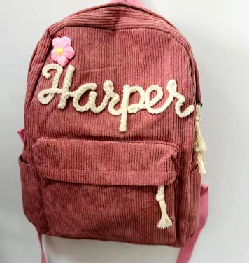Personalised Corduroy Back Pack