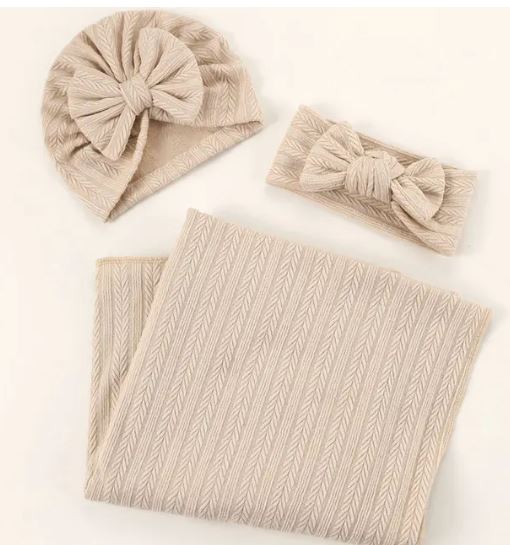 Baby Blanket, Hat and Headband set