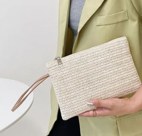 Straw Small Clutch Bag