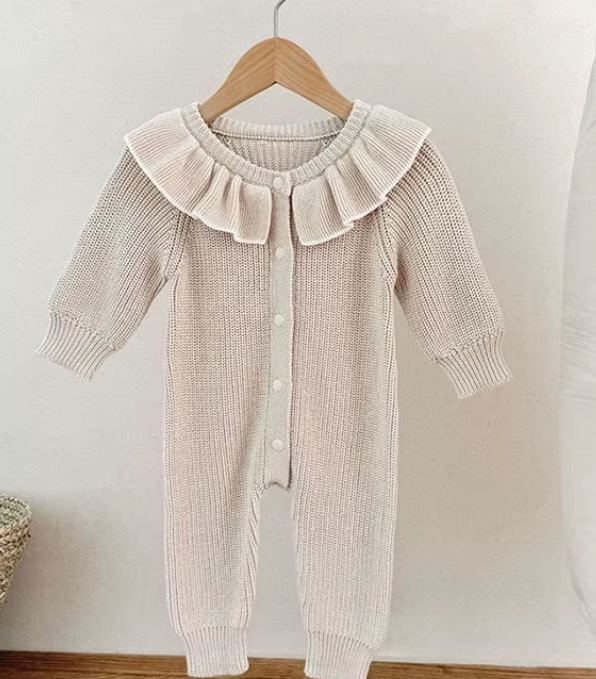 Knitted Collar Romper