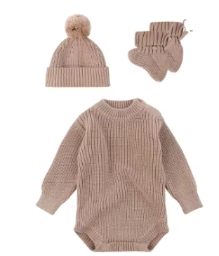 3pcs Newborn Knitted Set