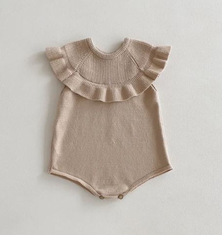 Knitted Romper with frill