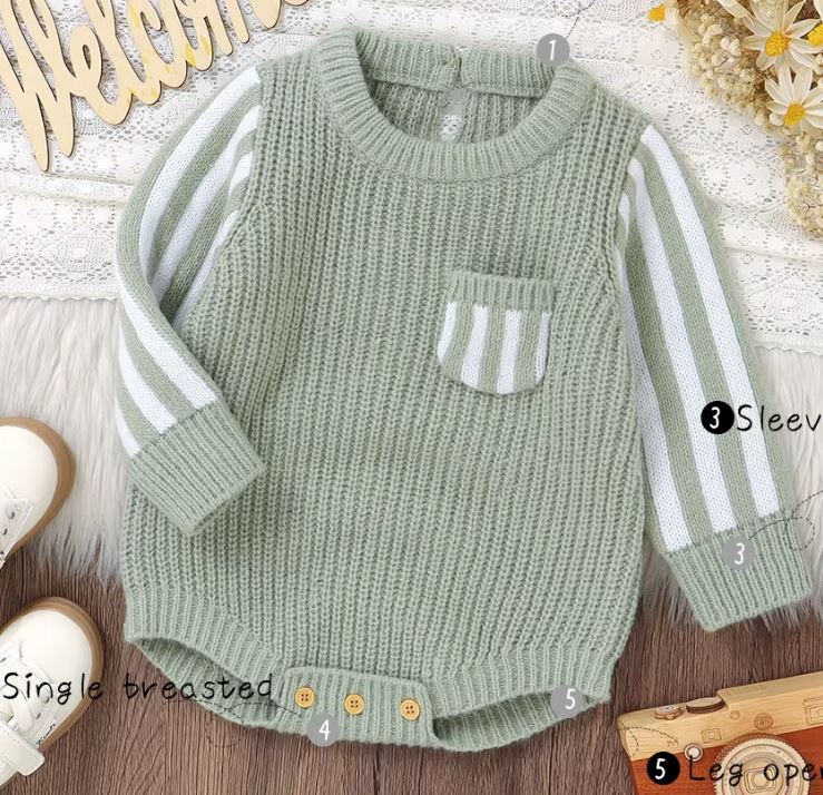 Knitted Romper with Pockets